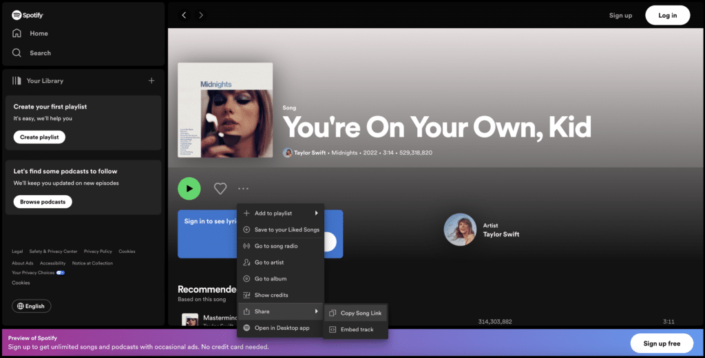 example of how to use spotify app and spotify codes website